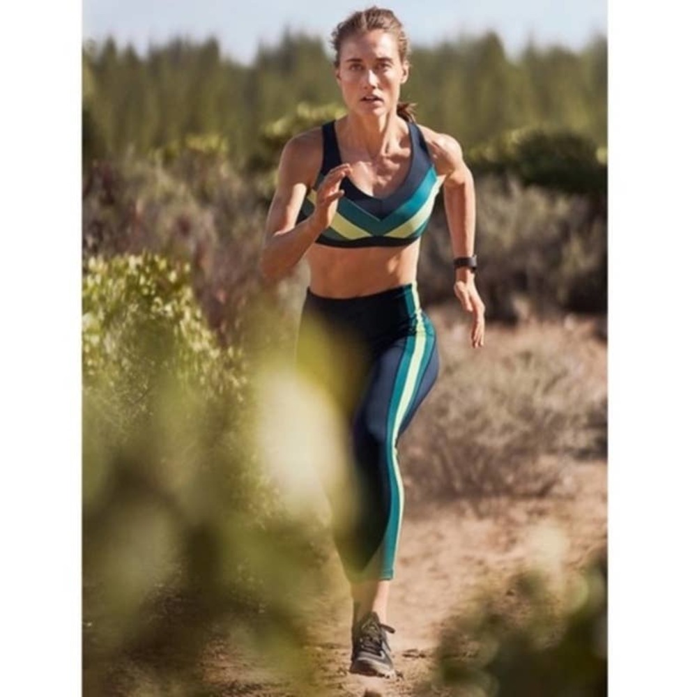 Athleta Blue and Green High-Waisted Leggings - Picture 2 of 16